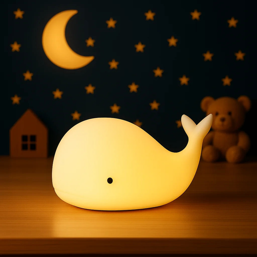 Veilleuse Baleine Blanche Nomade en Silicone