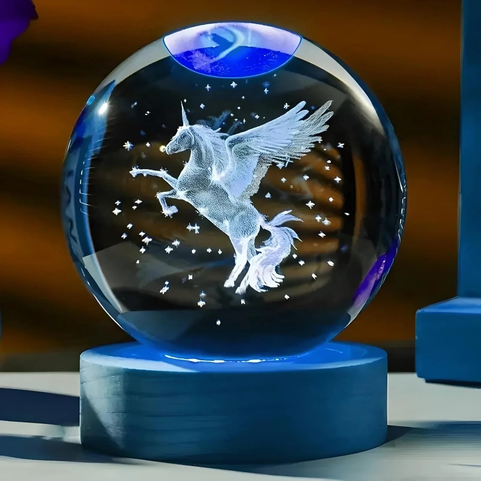 Veilleuse Boule de Cristal Licorne