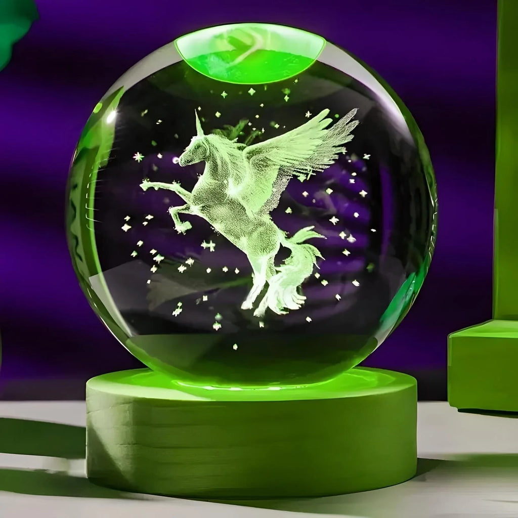 Veilleuse Boule de Cristal Licorne