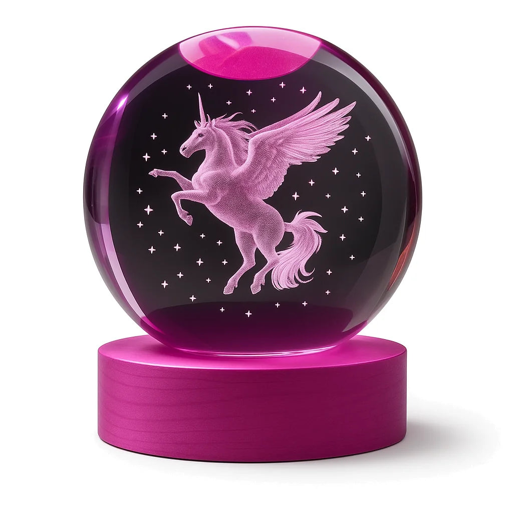 Veilleuse Boule de Cristal Licorne