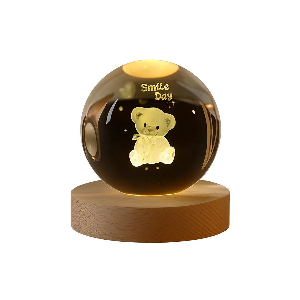 Veilleuse Boule de Cristal Ourson