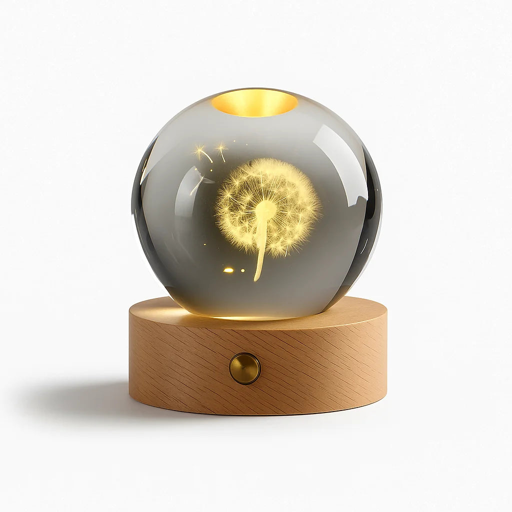 Veilleuse Boule de Cristal Pissenlit