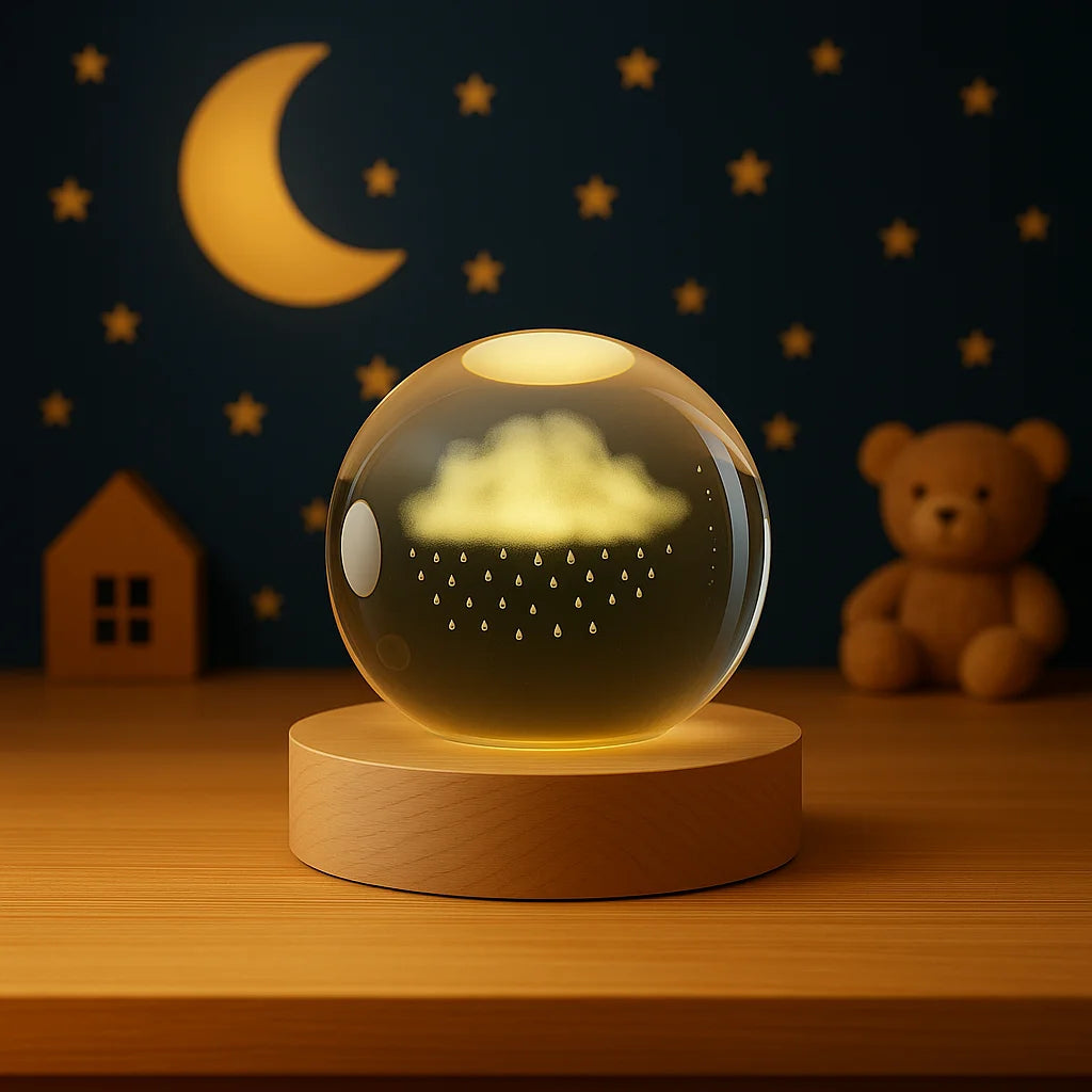 Veilleuse Boule de Cristal Pluie