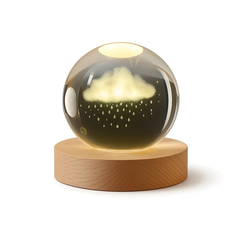 Veilleuse Boule de Cristal Pluie