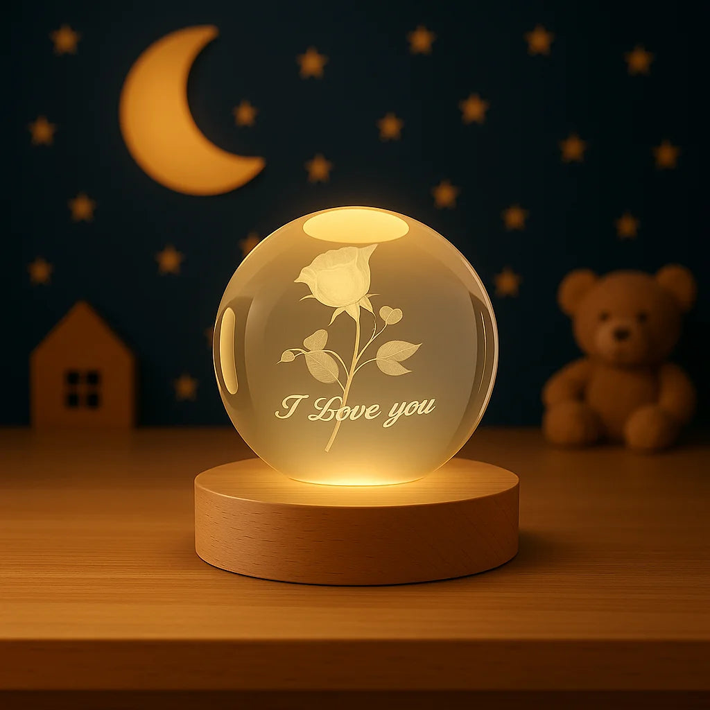 Veilleuse Boule de Cristal Rose