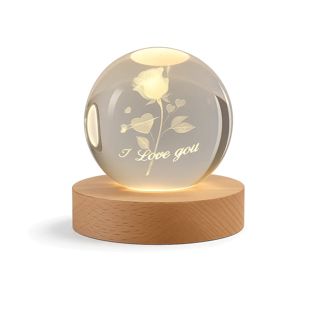 Veilleuse Boule de Cristal Rose