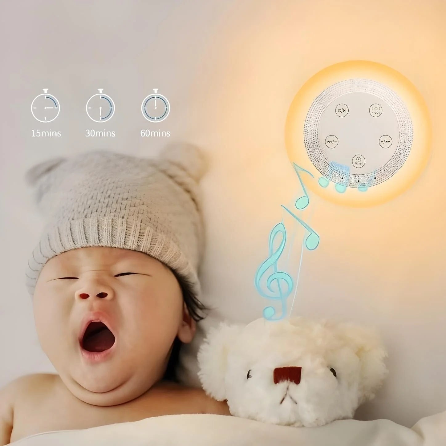Veilleuse Bruit Blanc Rechargeable 7 Couleurs