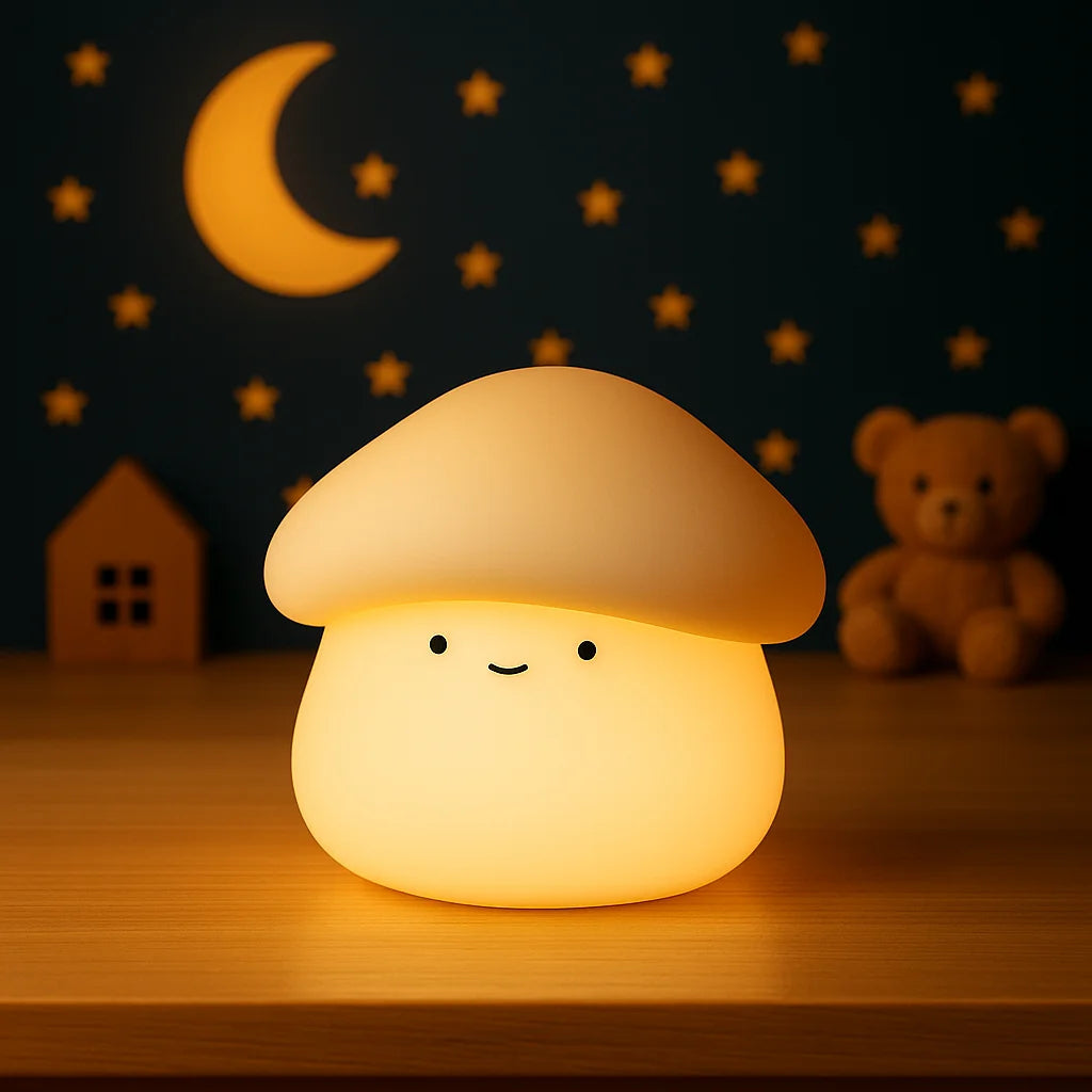 Veilleuse Champignon Blanc Neige en Silicone