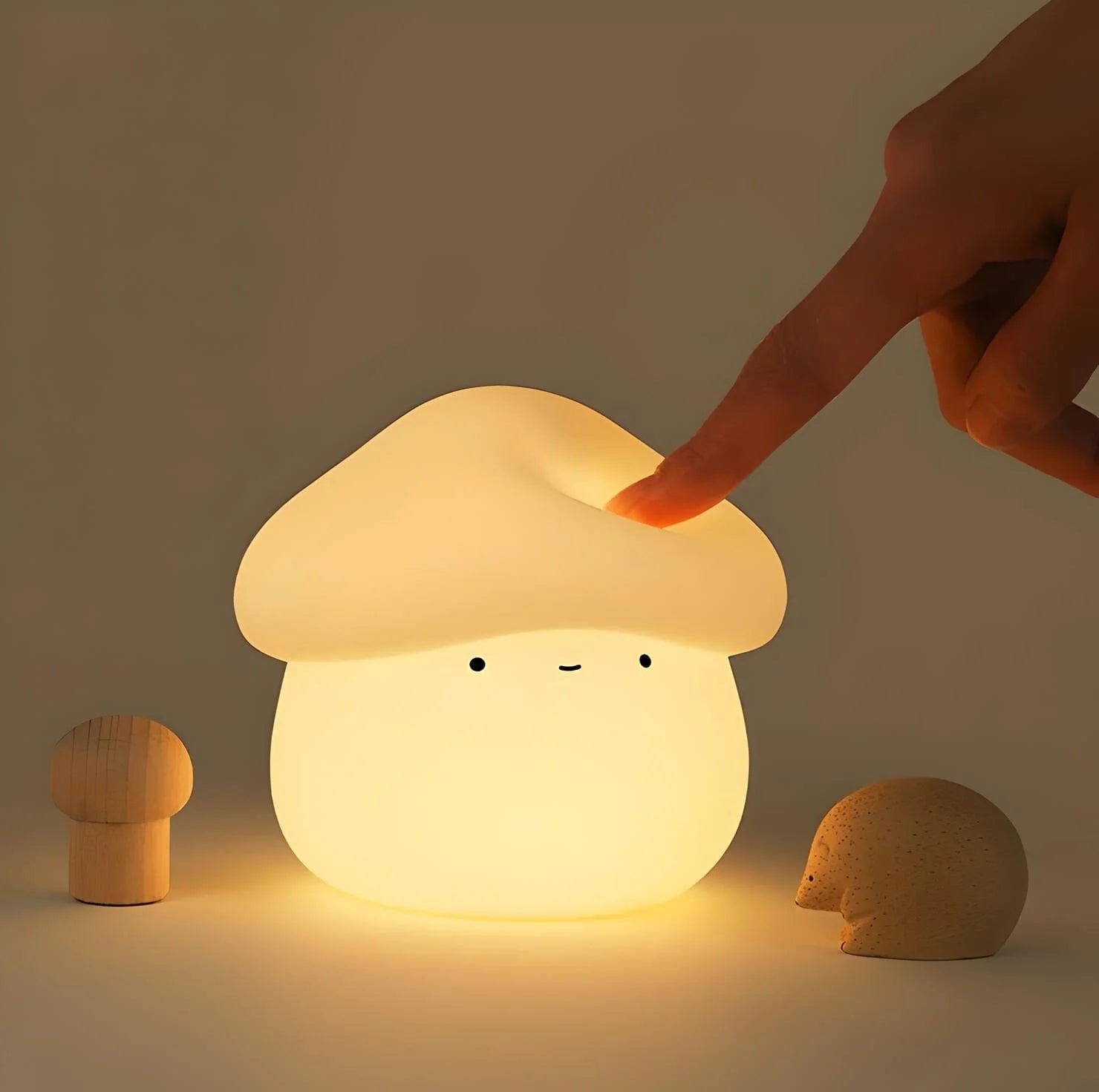 Veilleuse Champignon Blanc Neige en Silicone