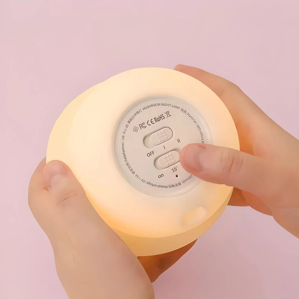 Veilleuse Champignon Blanc Neige en Silicone