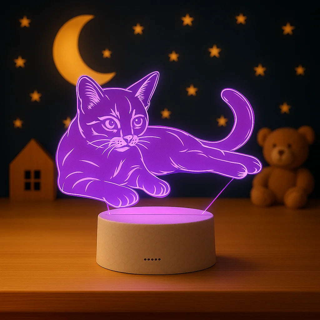 Veilleuse Chat 3D