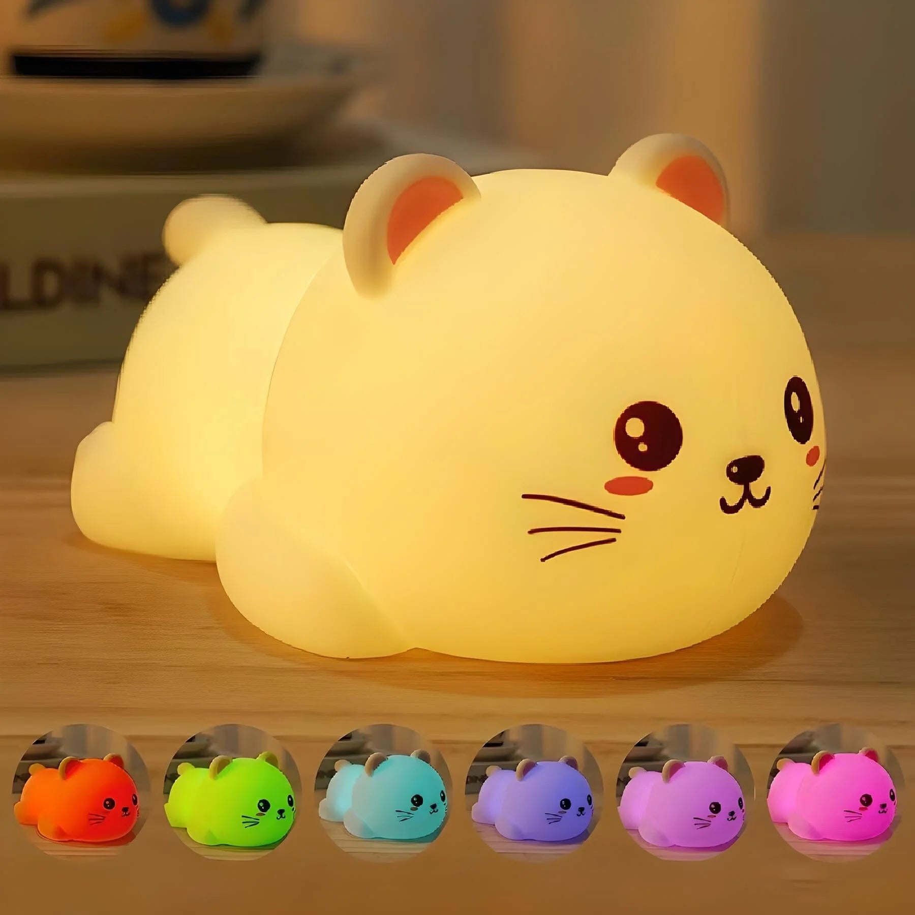 Veilleuse Chat Multicolore