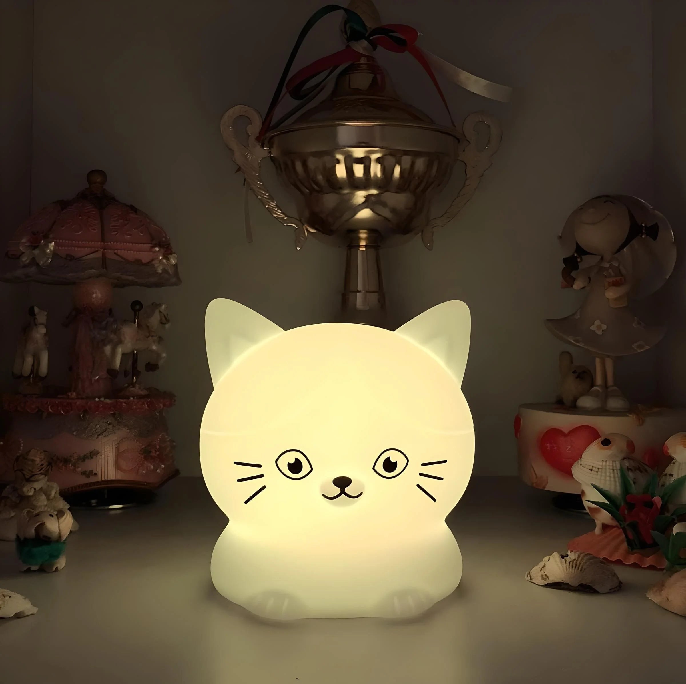 Veilleuse Chat Rose