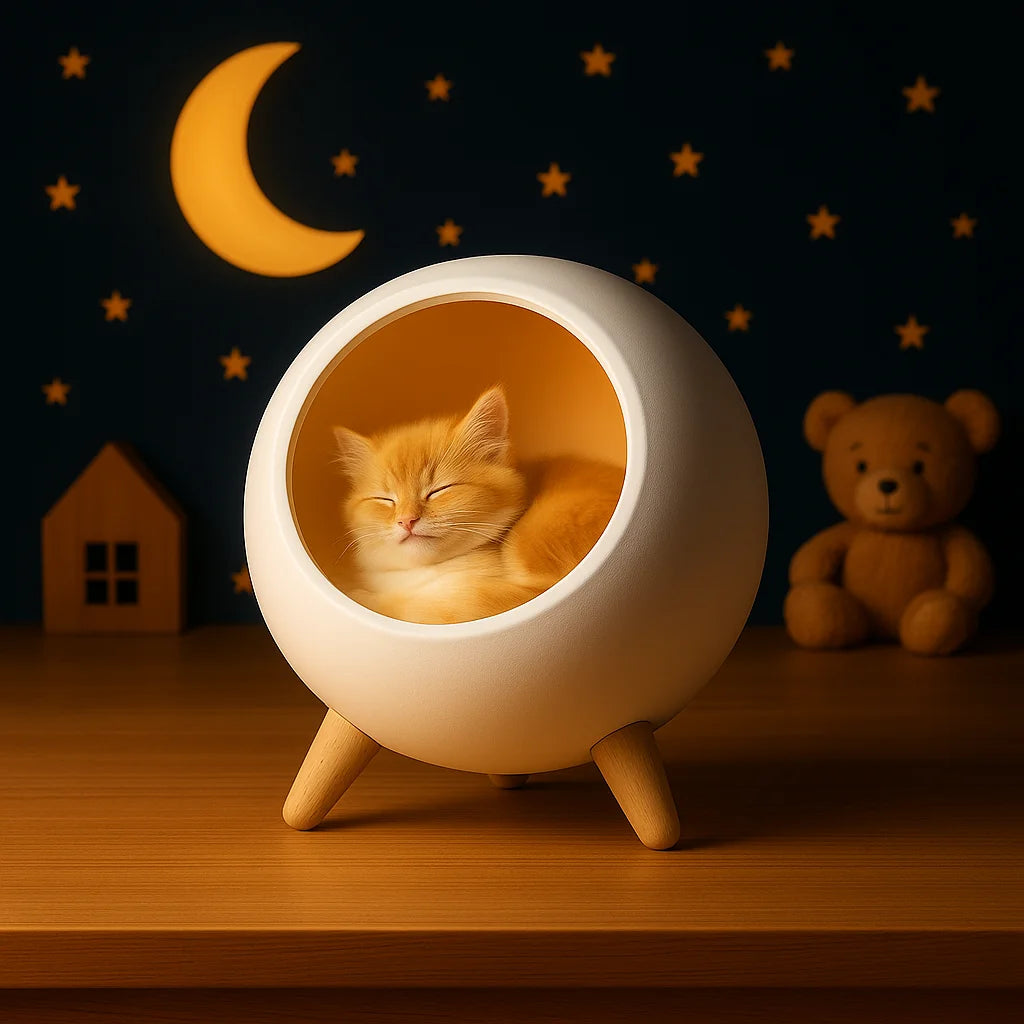 Veilleuse Chaton Réaliste Sphère Rechargeable