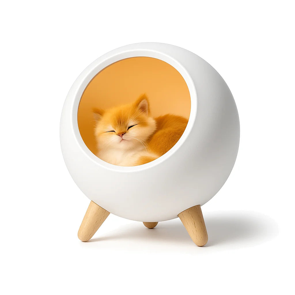 Veilleuse Chaton Réaliste Sphère Rechargeable