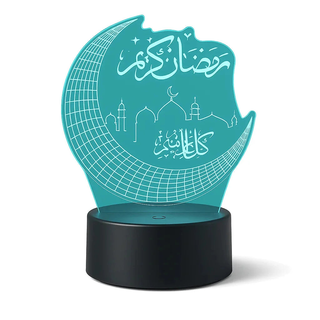 Veilleuse Coranique Croissant & Mosquée 3D