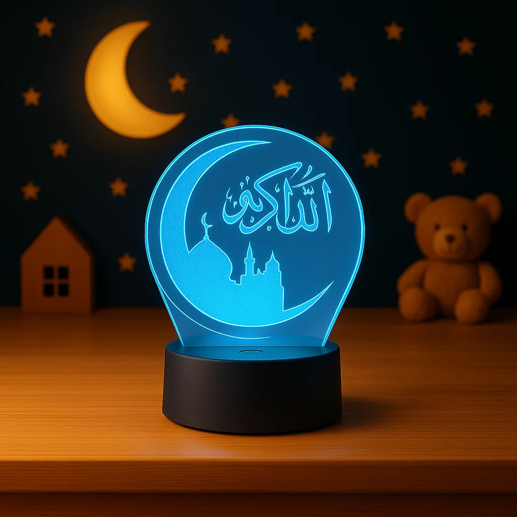 Veilleuse Coranique Mosquée & Lune 3D