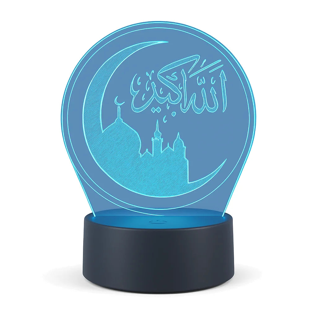 Veilleuse Coranique Mosquée & Lune 3D