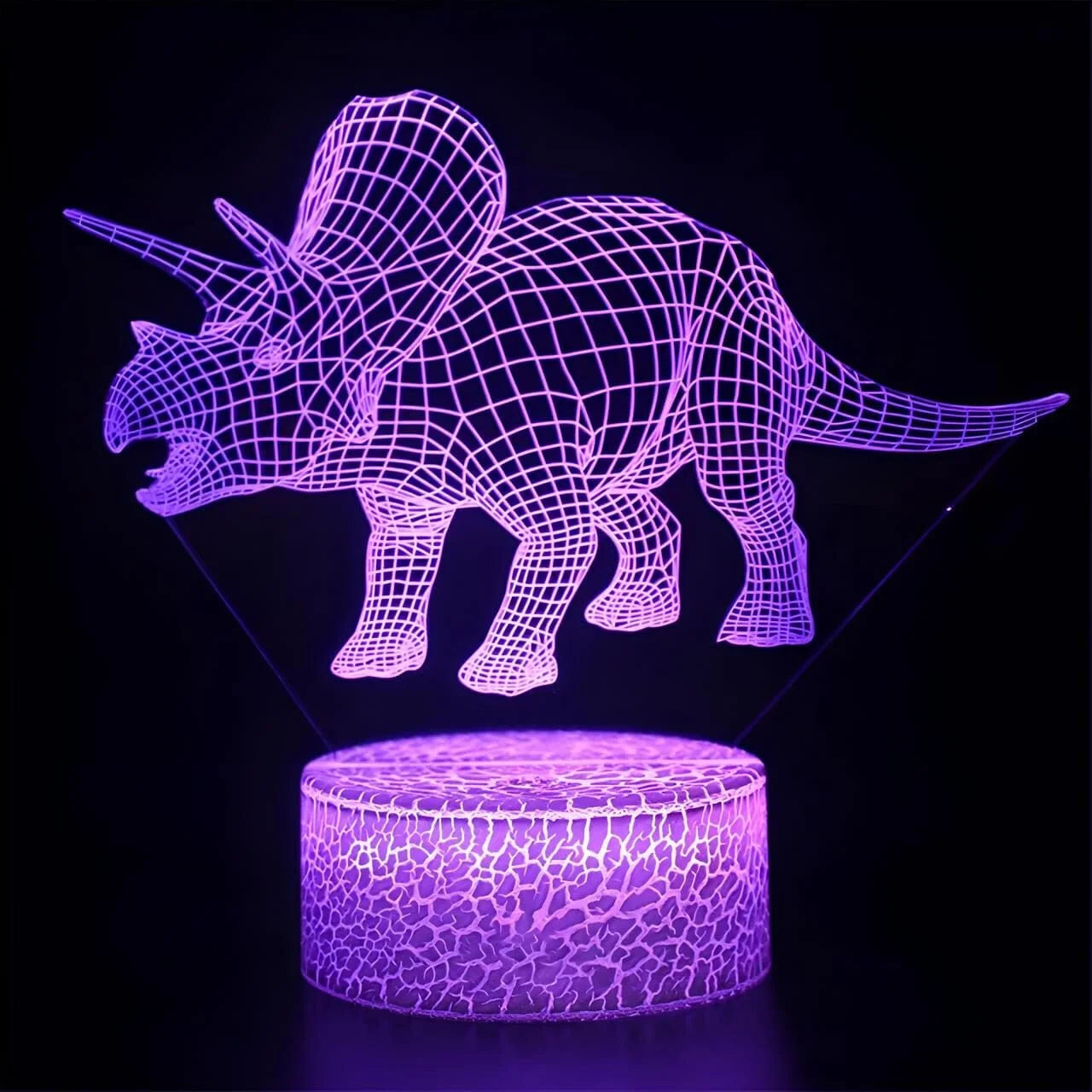Veilleuse Dinosaure Triceratops 3D