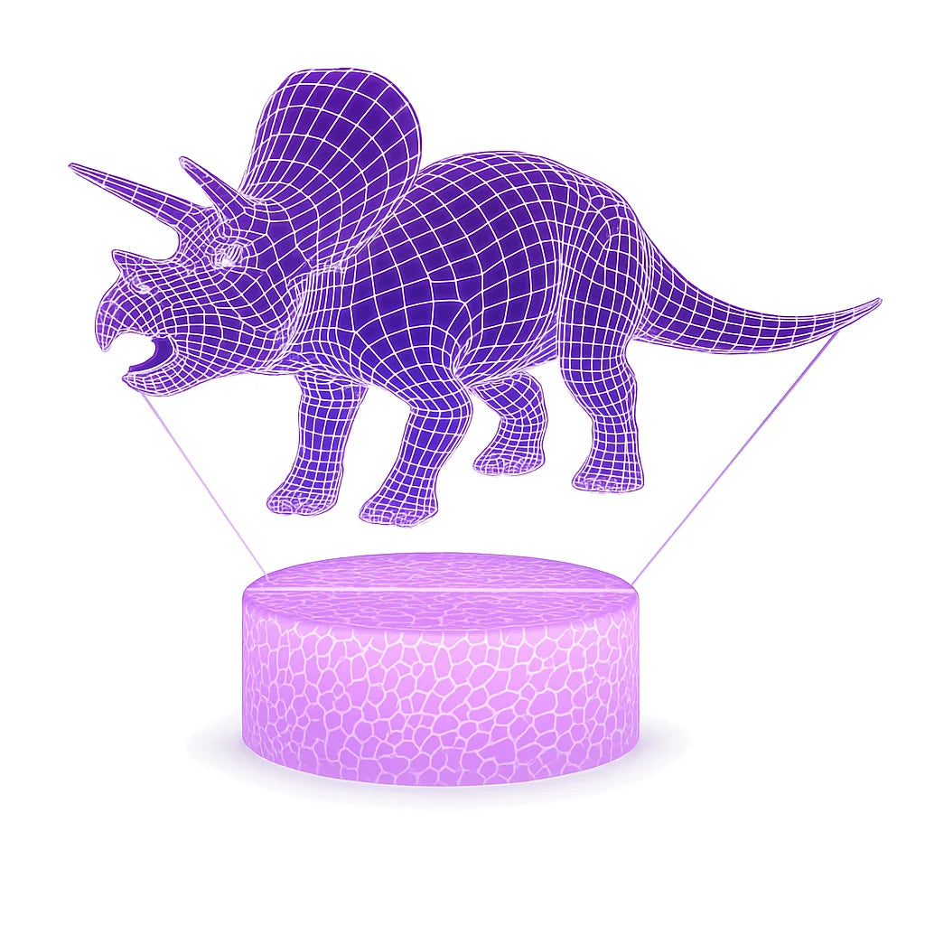 Veilleuse Dinosaure Triceratops 3D