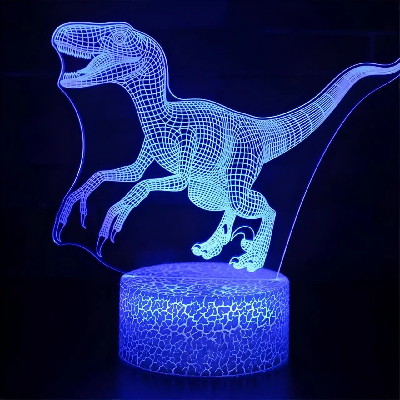 Veilleuse Dinosaure Velociraptor 3D