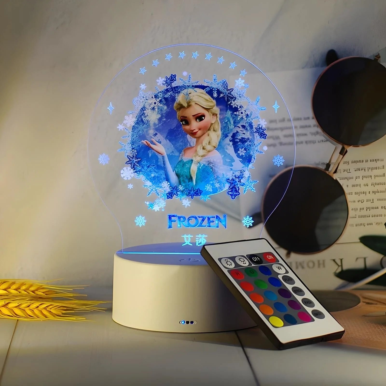 Veilleuse Elsa Reine des Neiges 3D