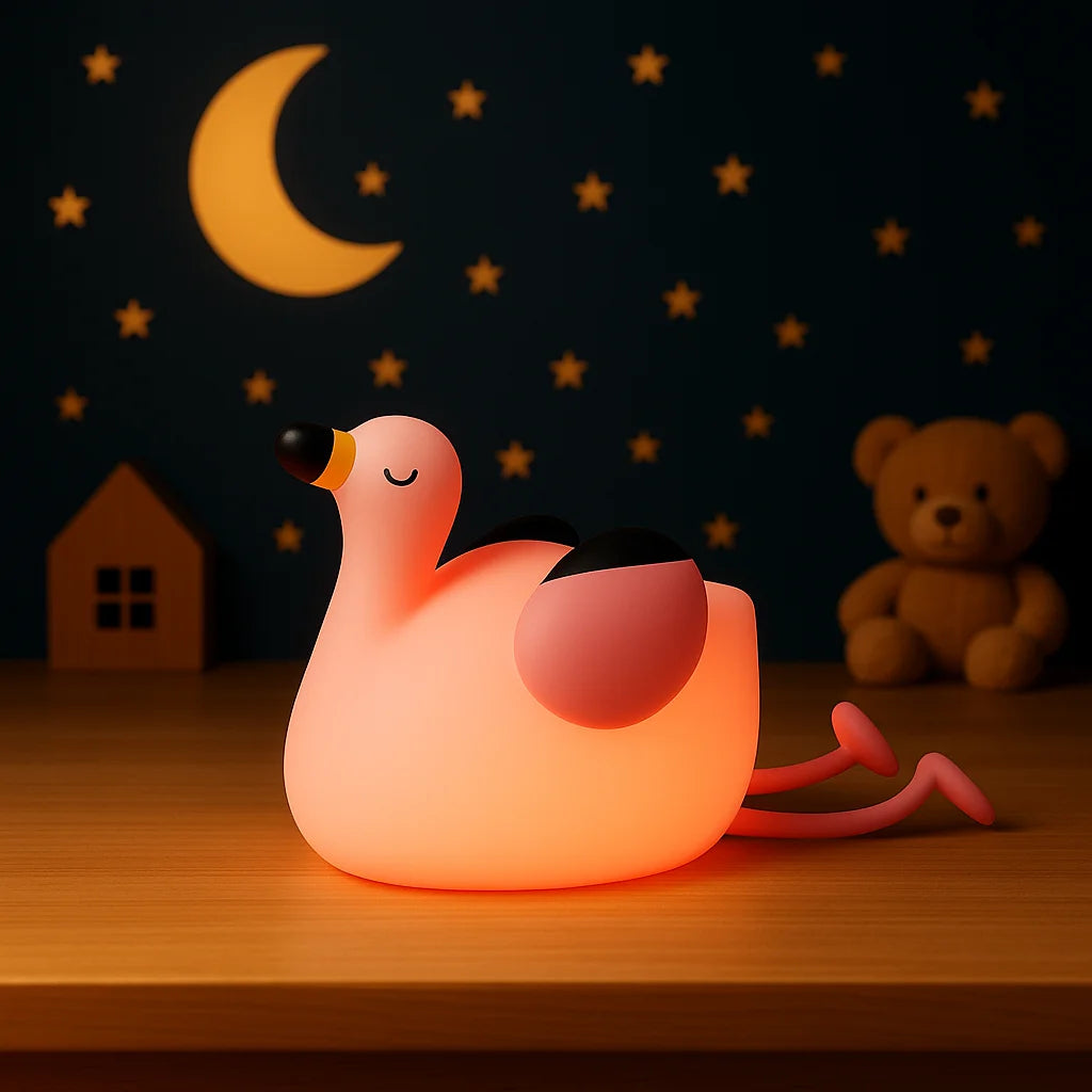 Veilleuse Flamant Rose en Silicone LED Nomade