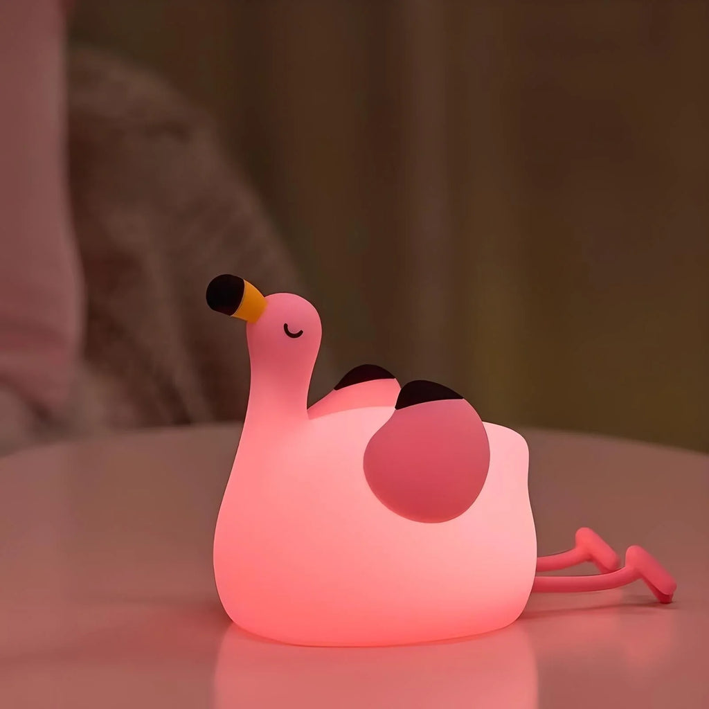Veilleuse Flamant Rose en Silicone LED Nomade