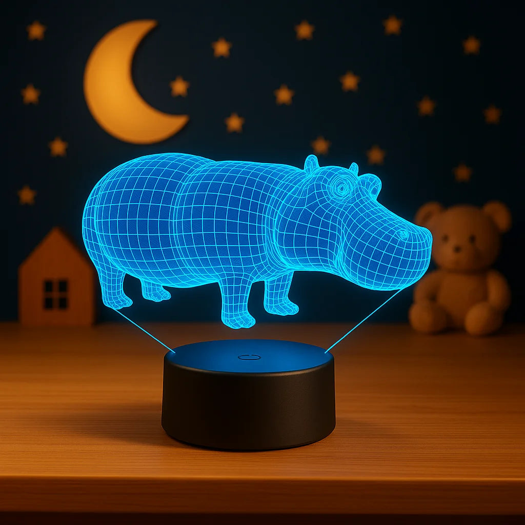 Veilleuse Hippopotame 3D