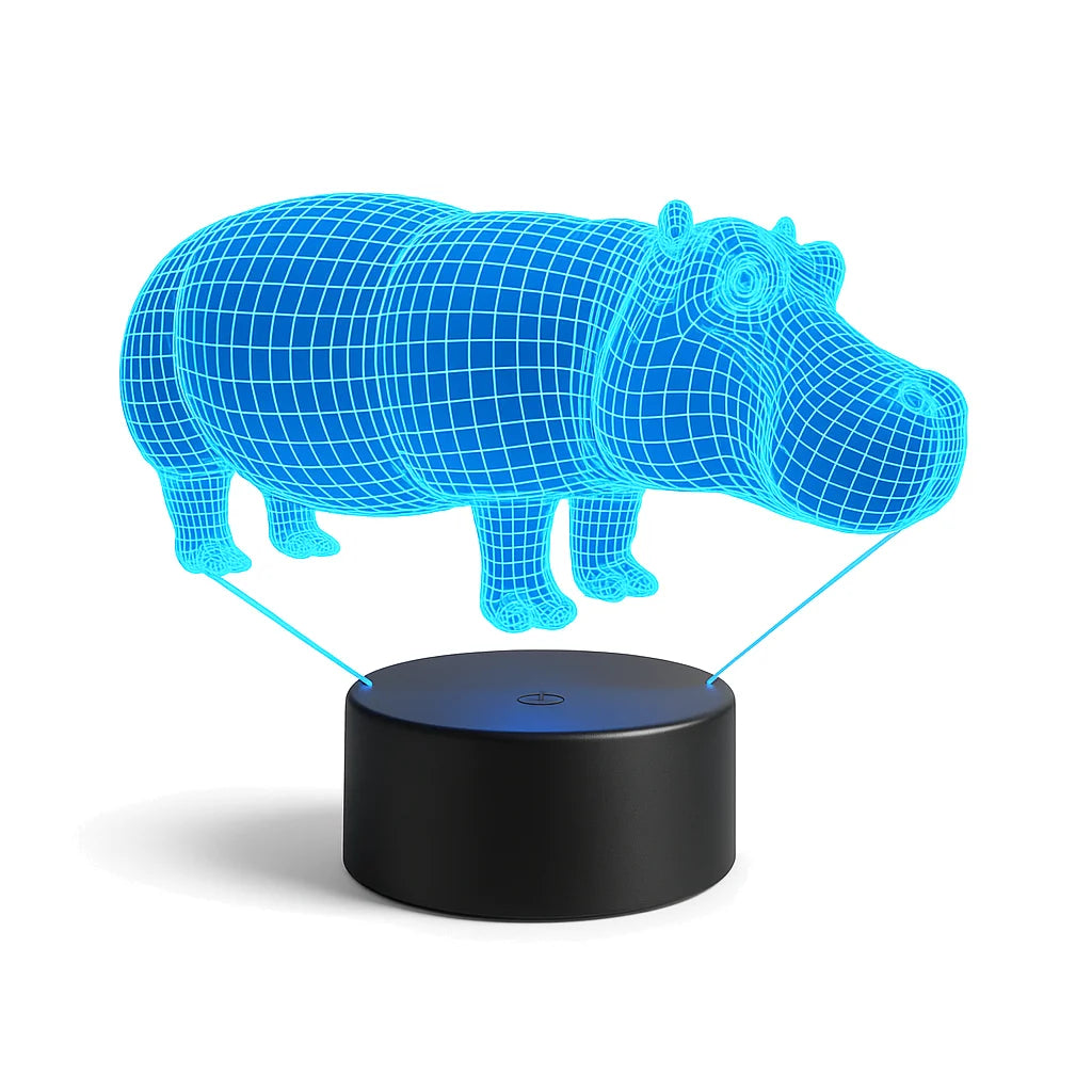 Veilleuse Hippopotame 3D