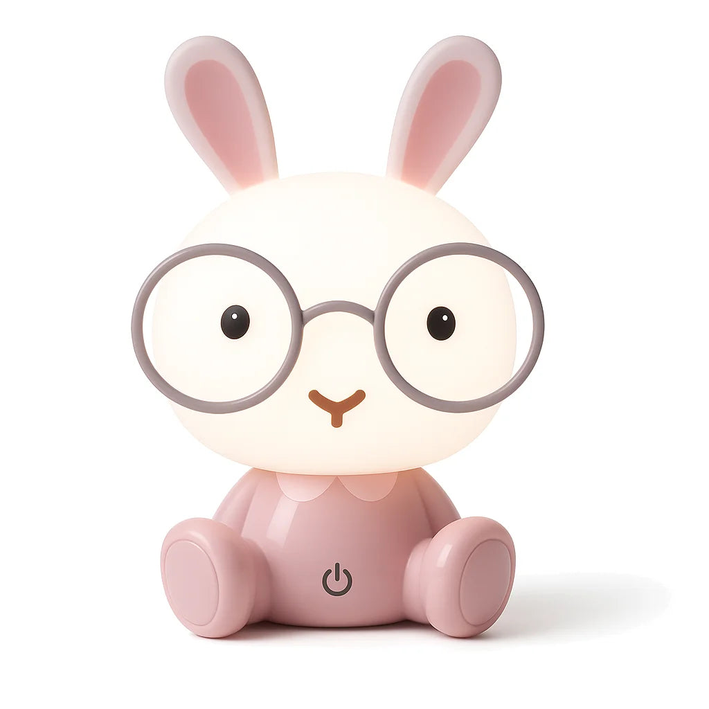 Veilleuse Lapin Rose à Lunettes