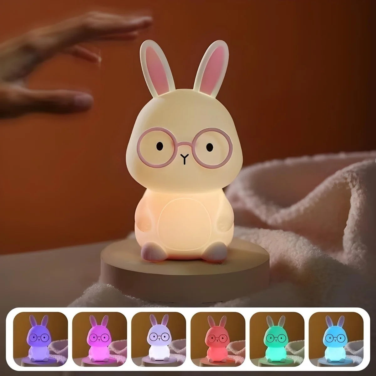 Veilleuse Lapin Tactile pour Bébé