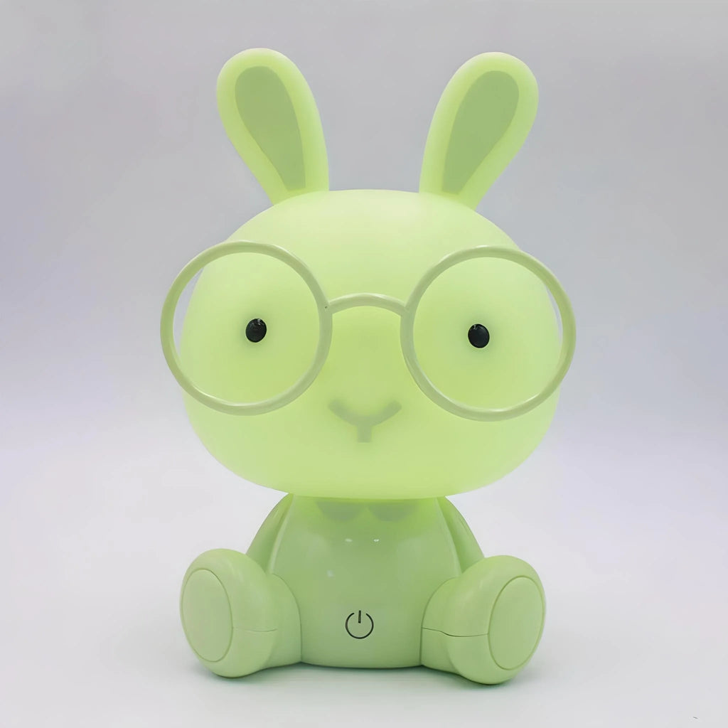Veilleuse Lapin Vert à Lunettes