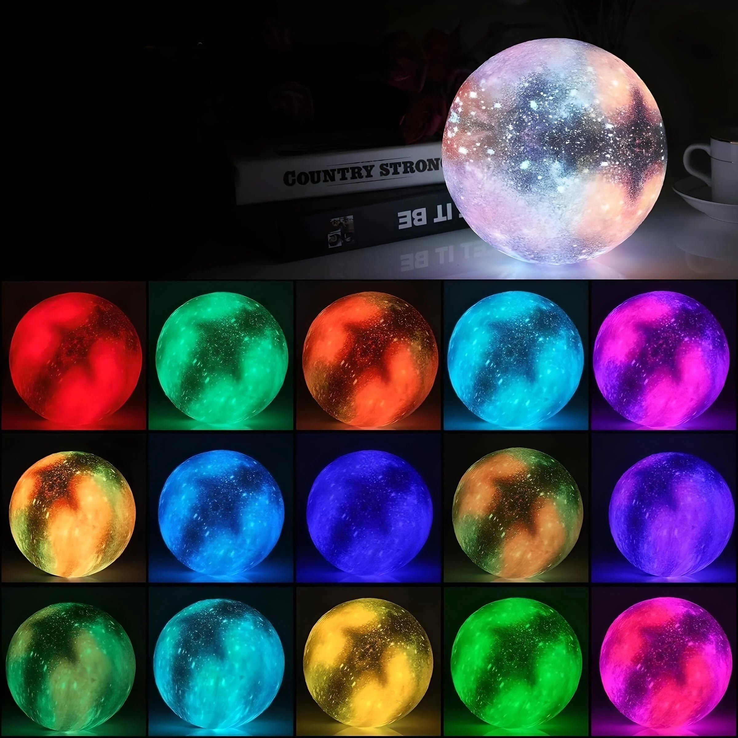 Veilleuse Lune Galaxie