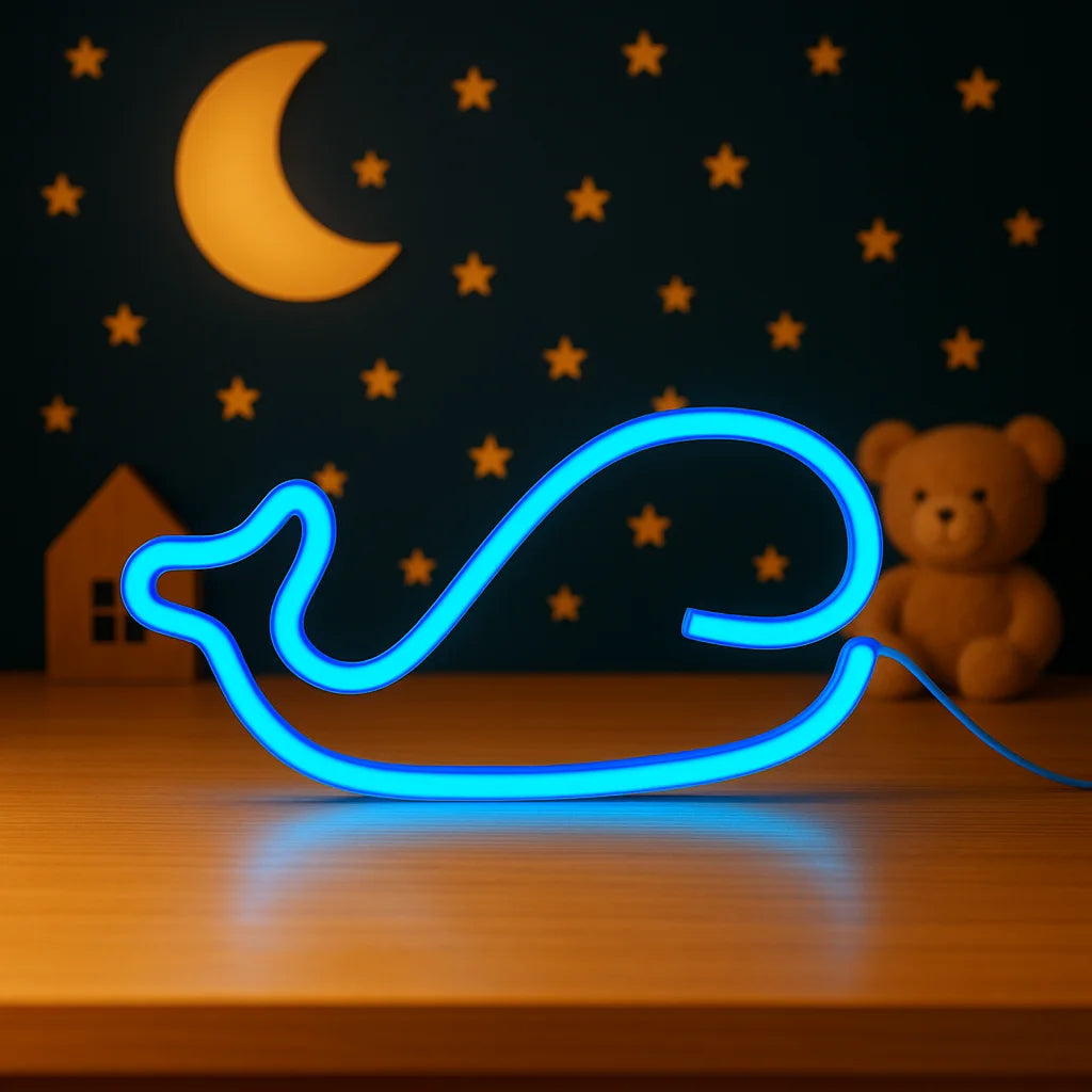 Veilleuse Néon Baleine