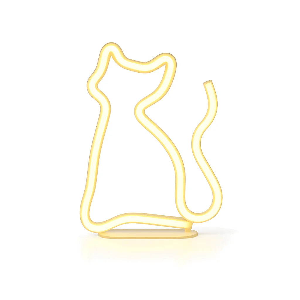 Veilleuse Néon Chat Jaune