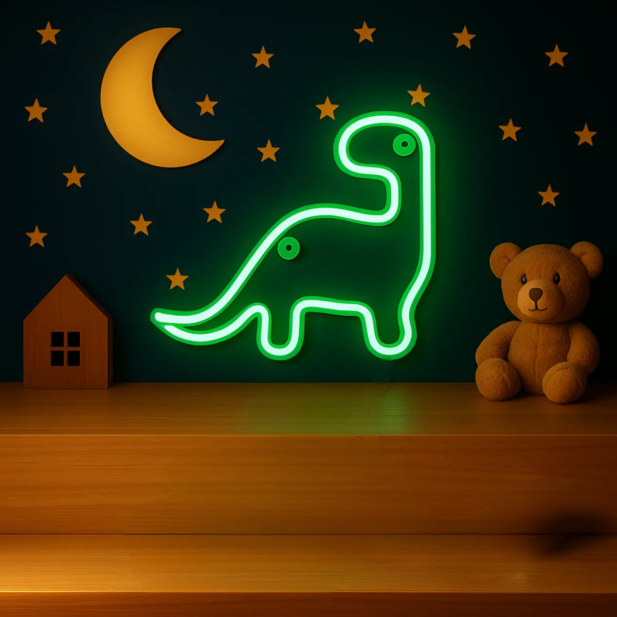 Veilleuse Néon Dinosaure Vert