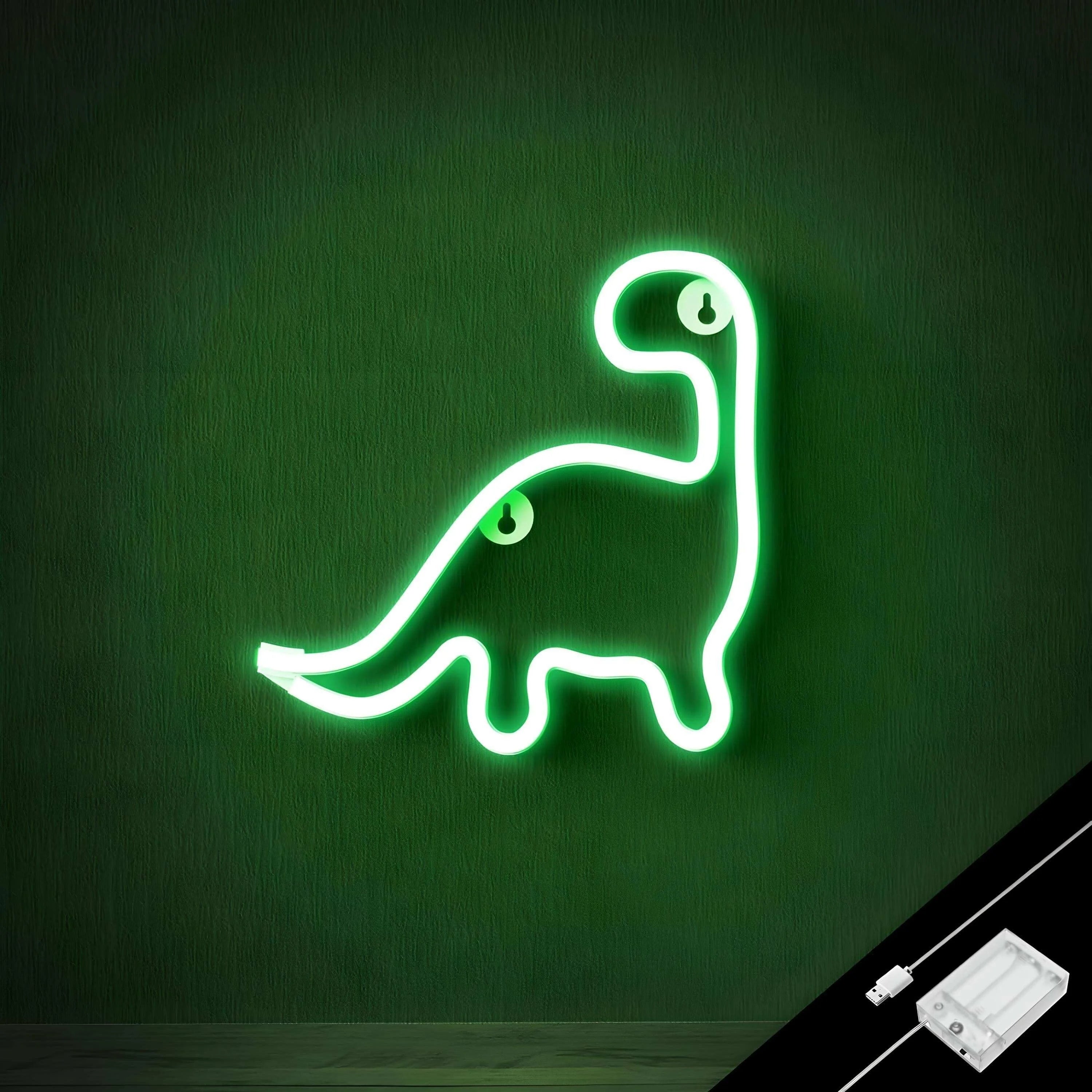 Veilleuse Néon Dinosaure Vert