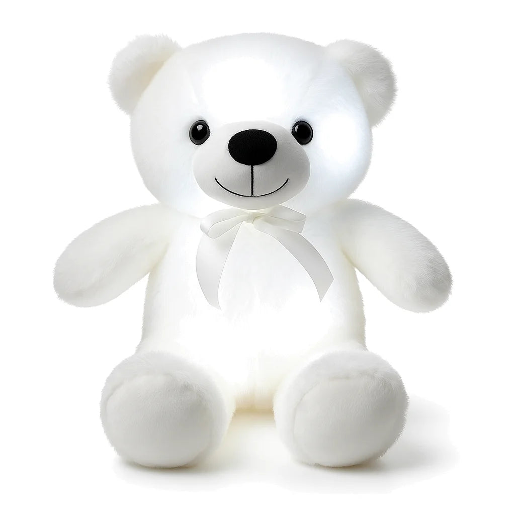 Veilleuse Peluche Ourson Blanc Polaire