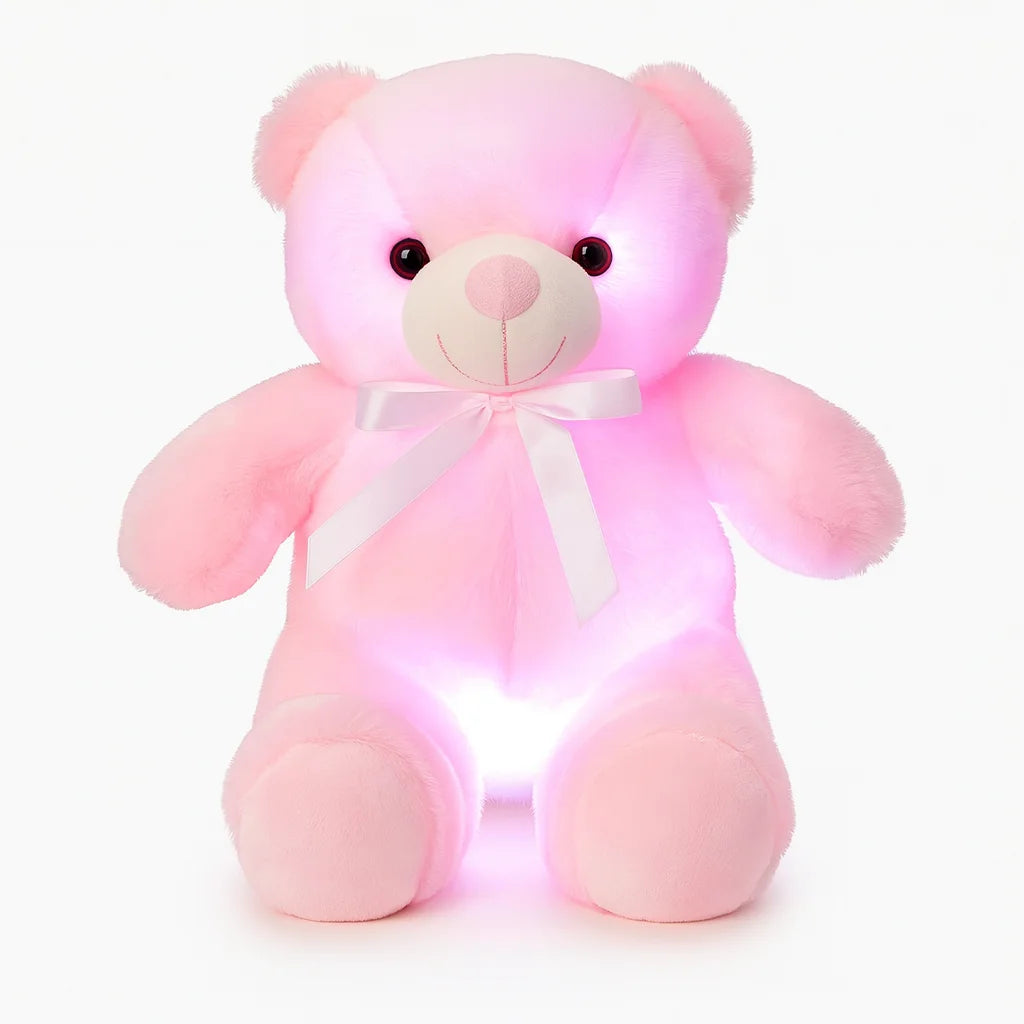 Veilleuse Peluche Ourson Rose Tendre