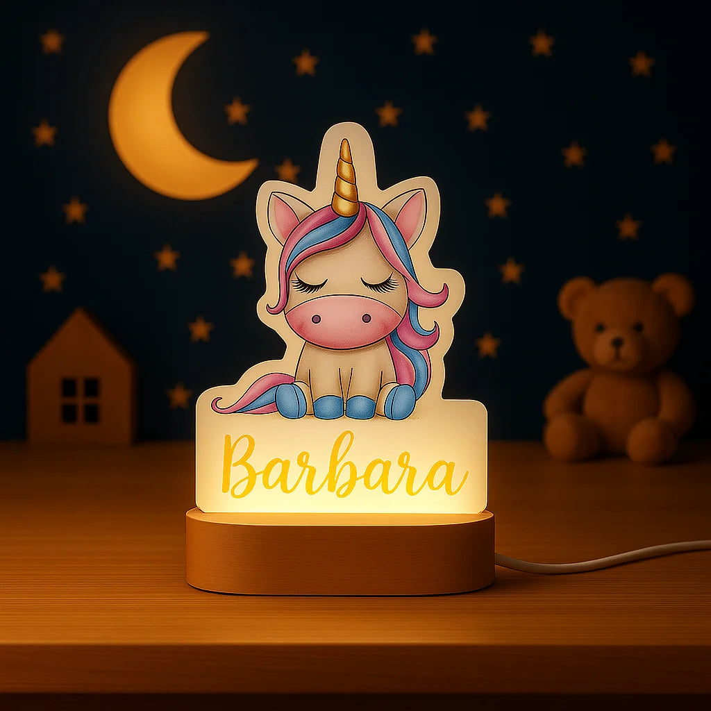 Veilleuse Personnalisée Bébé Licorne avec Prénom