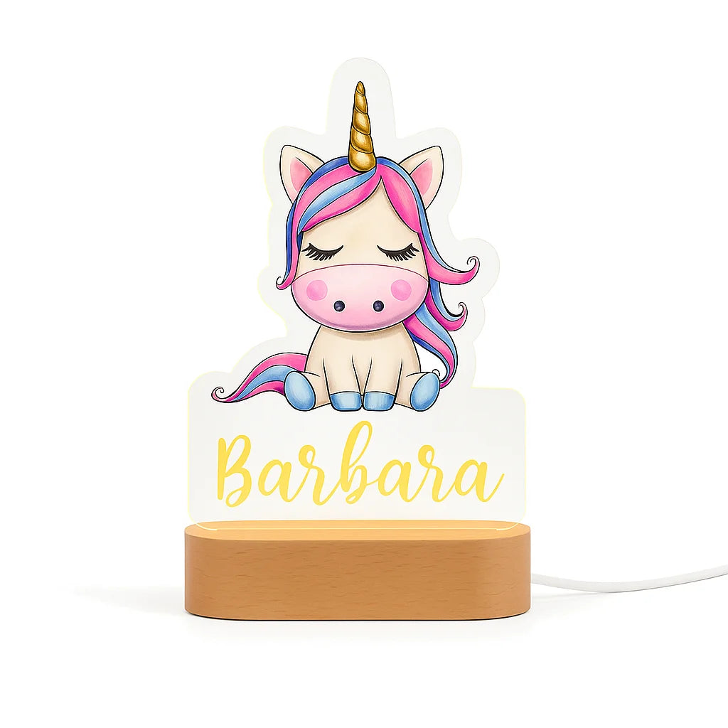 Veilleuse Personnalisée Bébé Licorne avec Prénom
