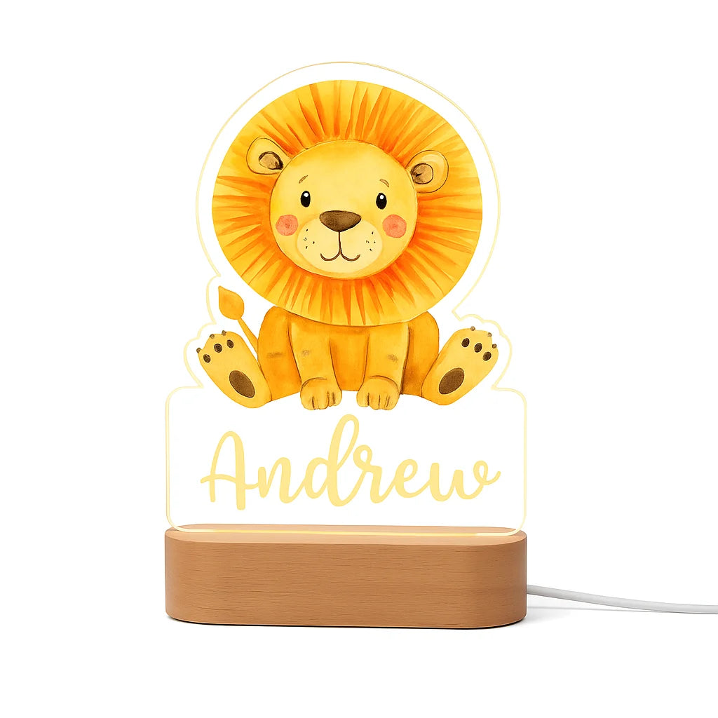 Veilleuse Personnalisée Lion avec Prénom