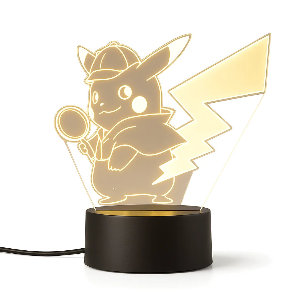 Veilleuse Pikachu 3D Détectif