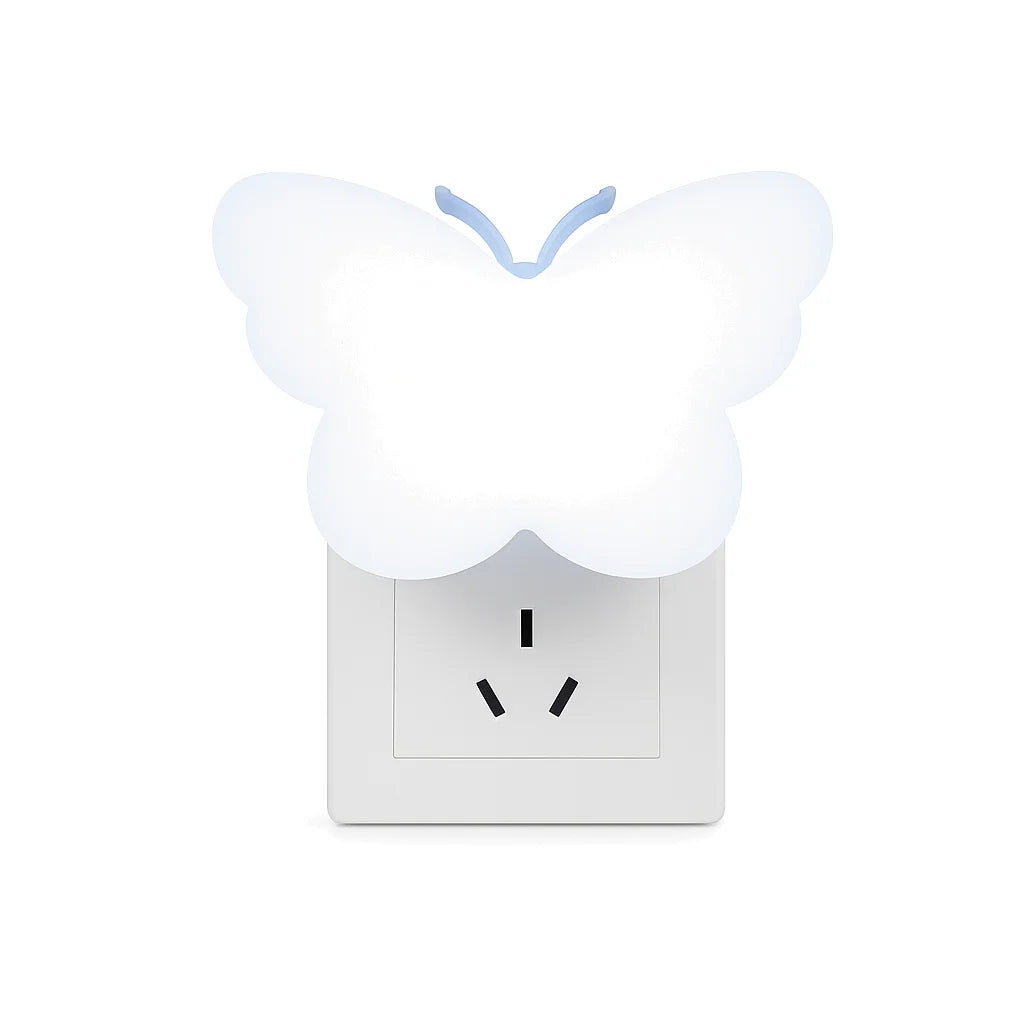 Veilleuse Prise Papillon LED Blanc Nacré