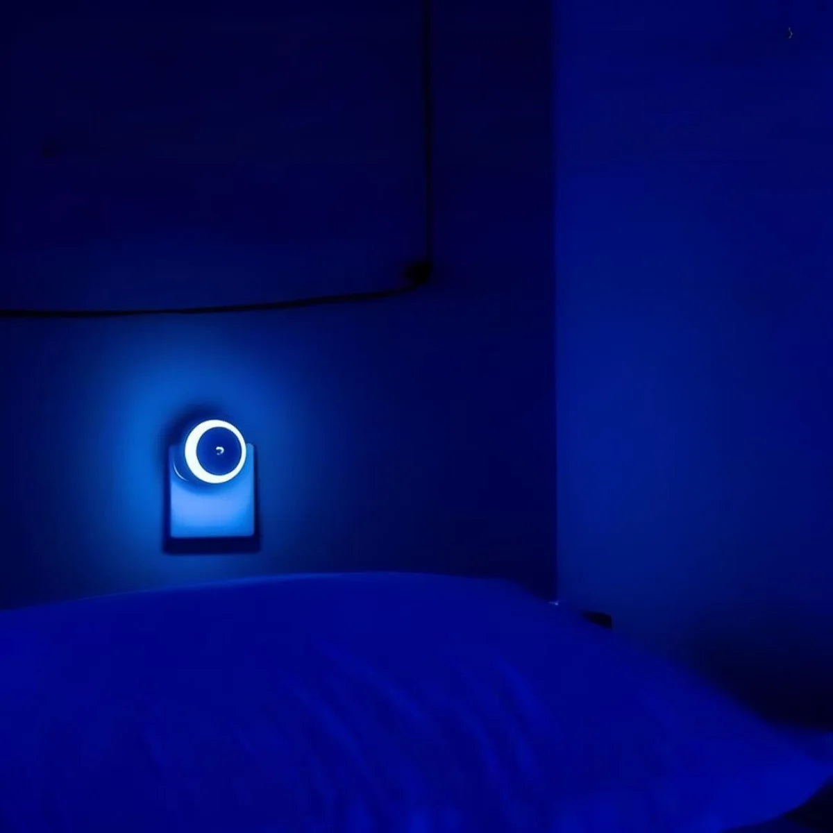 Veilleuse Prise Ronde Bleue