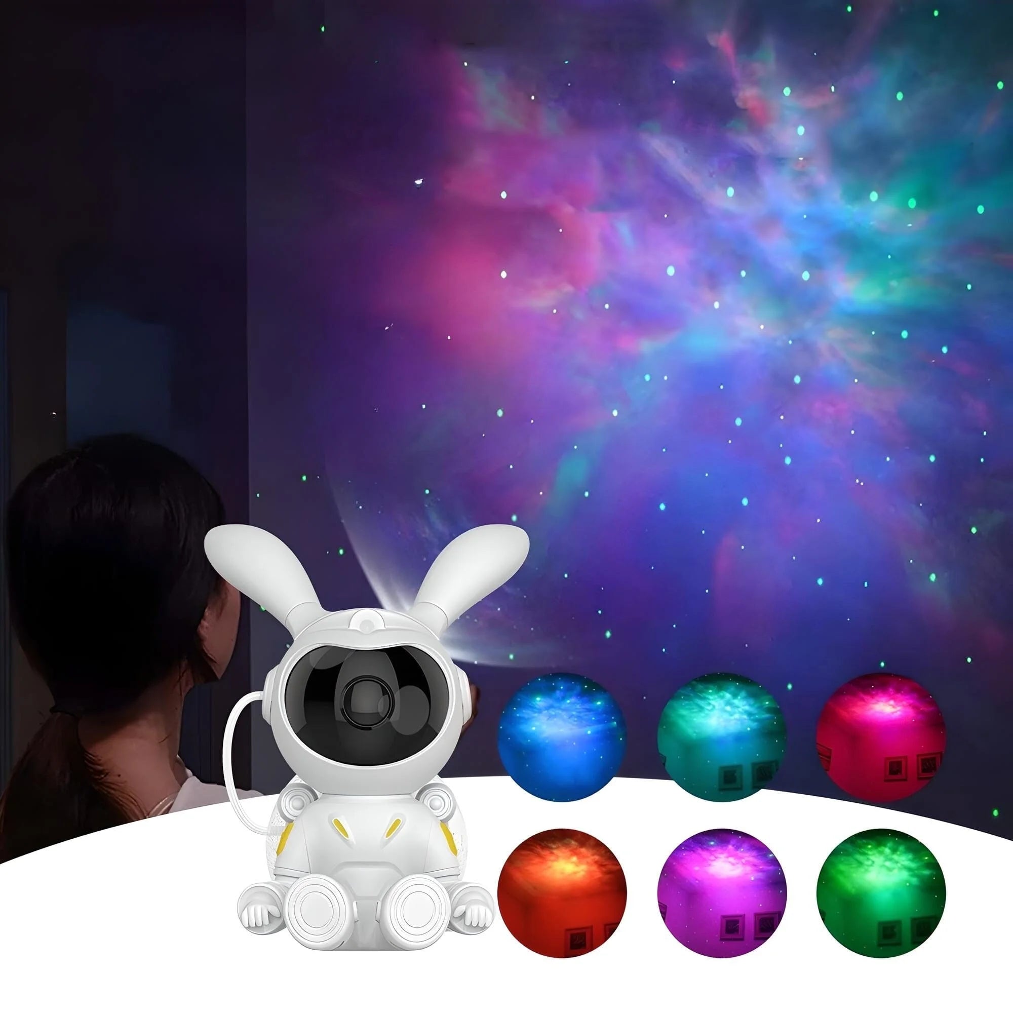 Veilleuse Projecteur Astronaute Lapin Lune
