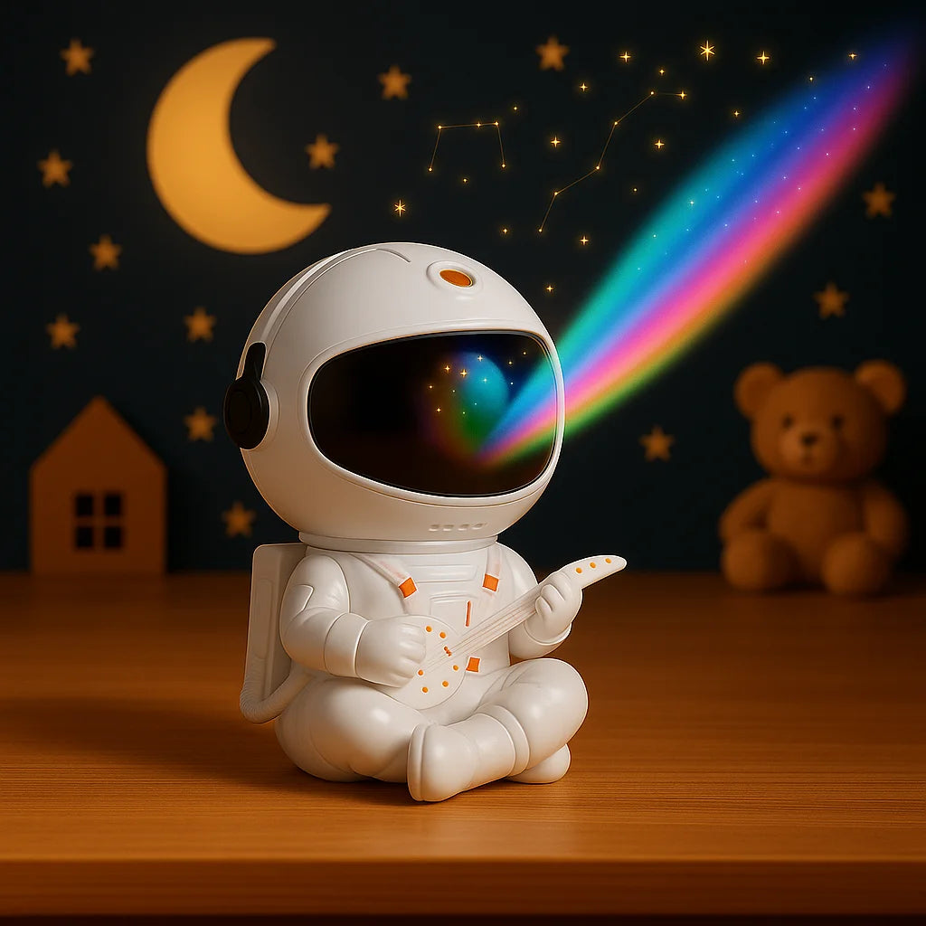 Veilleuse Projection Astronaute Guitare Blanche