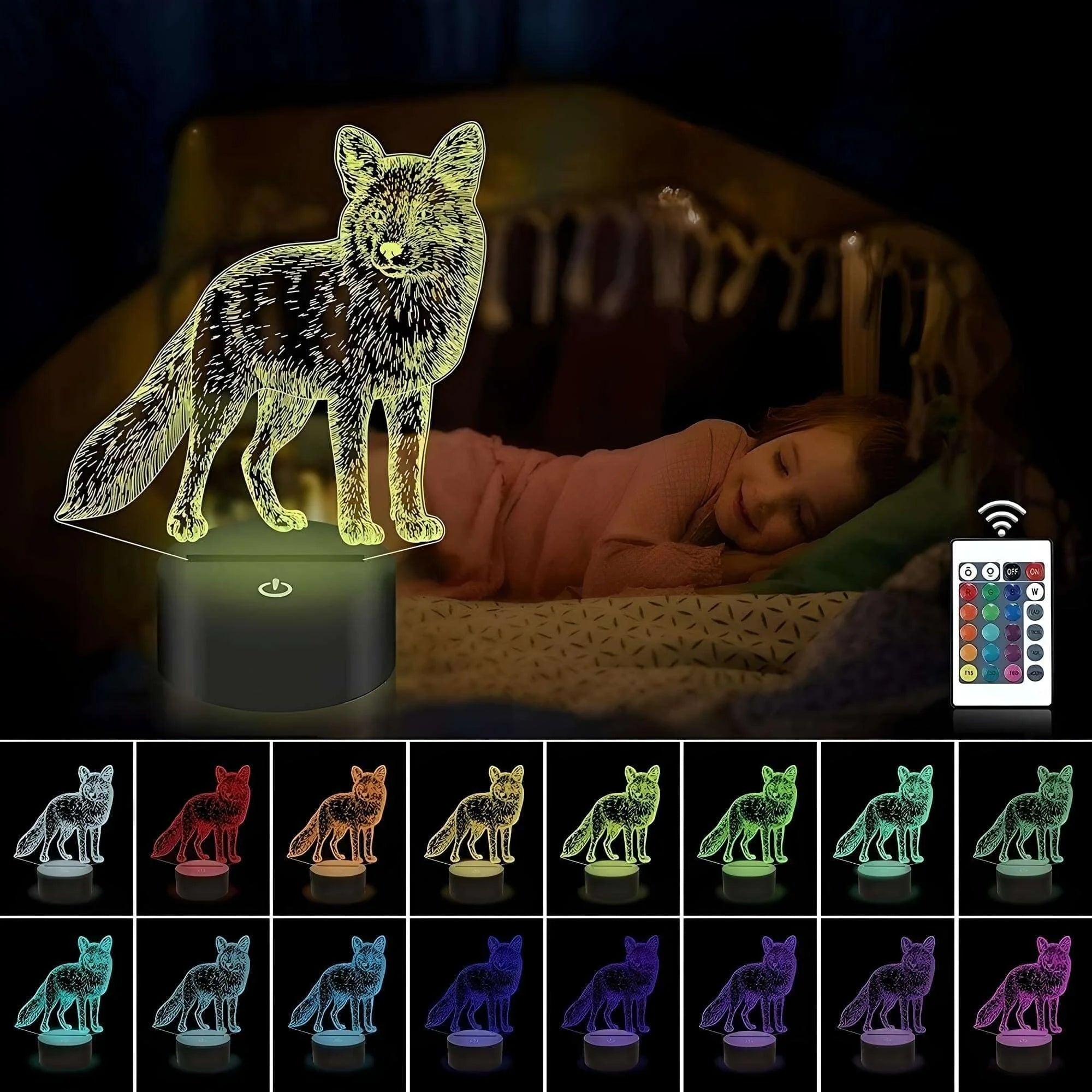 Veilleuse Renard 3D