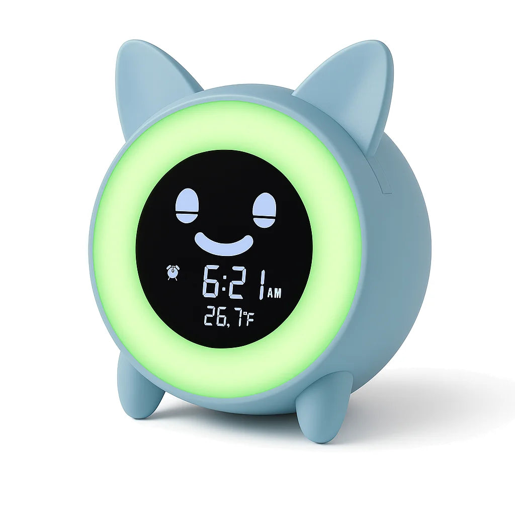 Veilleuse Réveil Éducatif Chat Bleu